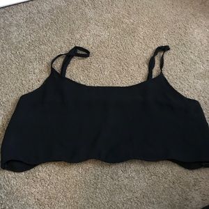 Cropped black tank top
